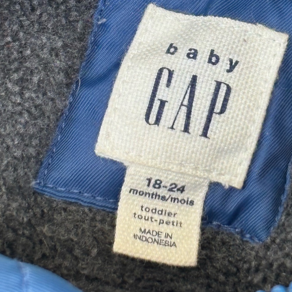 Baby Gap size 18-24 months hooded winter jacket navy boys baby - Picture 4 of 6